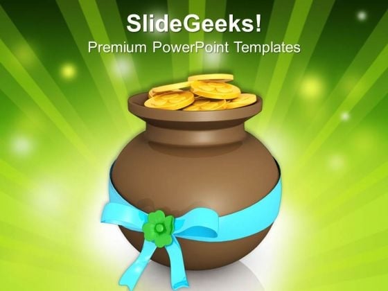 Brown Pot Full Of Coins Patricks Day PowerPoint Templates Ppt Backgrounds For Slides 0313 Brown Pot Full Of Coins Patricks Day PowerPoint Templates Ppt Backgrounds For Slides 0313