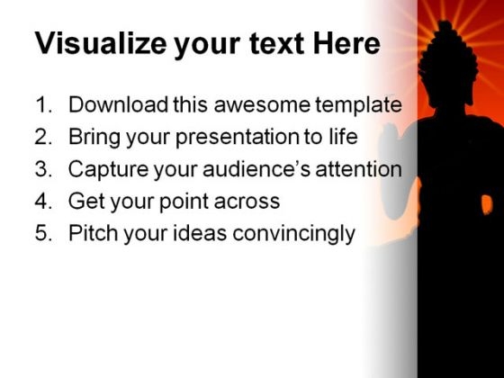 Buddha01 Religion PowerPoint Template 0610 visual compatible