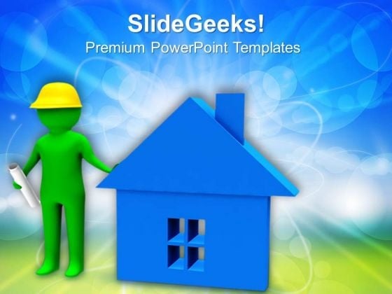 Builder With Home And Map PowerPoint Templates Ppt Backgrounds For Slides 0713 Builder With Home And Map PowerPoint Templates Ppt Backgrounds For Slides 0713