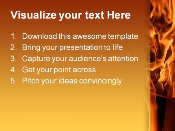 burning wood metaphor powerpoint themes and powerpoint slides 0411 text
