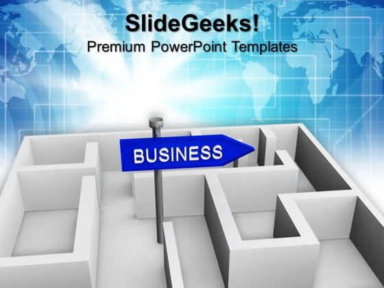 Business Concept With Labyrinth PowerPoint Templates And PowerPoint Themes 1012