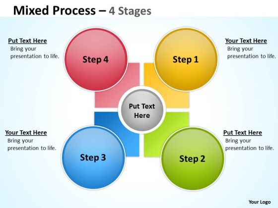 Business Diagram Mixed Process 4 Step For Sales Strategic Management Business Diagram Mixed Process 4 Step For Sales Strategic Management