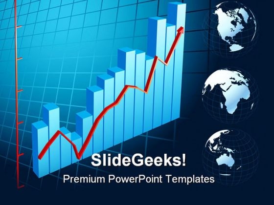 Business Graph With Arrow Globe PowerPoint Themes And PowerPoint Slides 0511 Business Graph With Arrow Globe PowerPoint Themes And PowerPoint Slides 0511