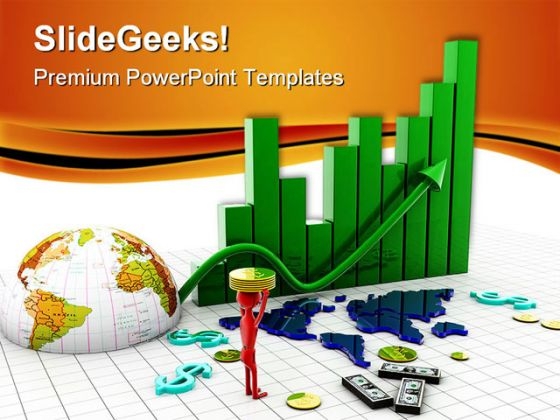 Business Graph With Dollars Globe PowerPoint Templates And PowerPoint Backgrounds 0311 Business Graph With Dollars Globe PowerPoint Templates And PowerPoint Backgrounds 0311