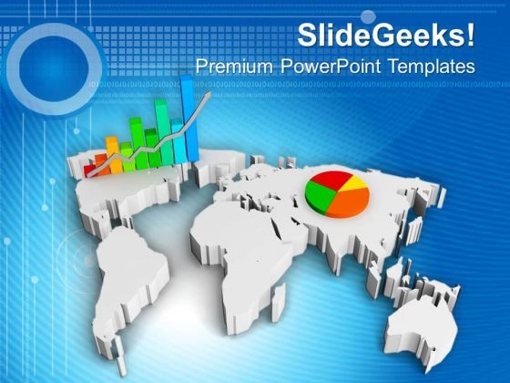 Business Growth Concept With Graph And Pie PowerPoint Templates Ppt Backgrounds For Slides 0813