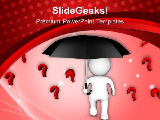 Business Man Protecting From Questions PowerPoint Templates Ppt Backgrounds For Slides 0413 Business Man Protecting From Questions PowerPoint Templates Ppt Backgrounds For Slides 0413