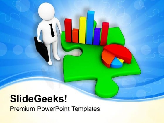 Business Man Showing Bar And Pie Graph PowerPoint Templates Ppt Backgrounds For Slides 0713 Business Man Showing Bar And Pie Graph PowerPoint Templates Ppt Backgrounds For Slides 0713
