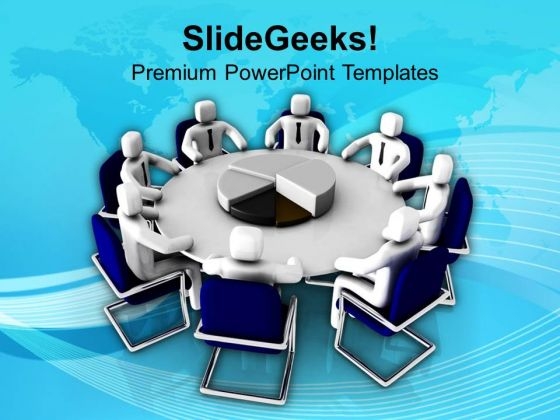 Business Meeting With Pie Chart PowerPoint Templates Ppt Backgrounds For Slides 0713 Business Meeting With Pie Chart PowerPoint Templates Ppt Backgrounds For Slides 0713