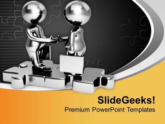 Business Men Meeting On Puzzles PowerPoint Templates Ppt Backgrounds For Slides 0713 Business Men Meeting On Puzzles PowerPoint Templates Ppt Backgrounds For Slides 0713
