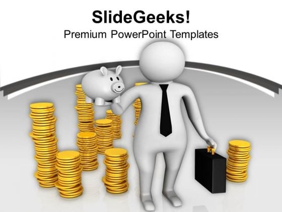 Business Men Thinks Of Saving Money PowerPoint Templates Ppt Backgrounds For Slides 0813 Business Men Thinks Of Saving Money PowerPoint Templates Ppt Backgrounds For Slides 0813