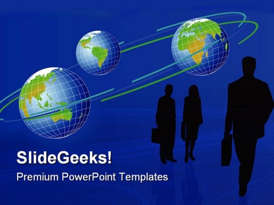 Business Silhouettes And Globe PowerPoint Templates And PowerPoint Backgrounds 0811 Business Silhouettes And Globe PowerPoint Templates And PowerPoint Backgrounds 0811
