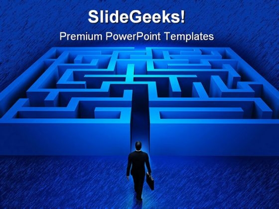 Businessman Entering Maze Metaphor PowerPoint Themes And PowerPoint Slides 0611 Businessman Entering Maze Metaphor PowerPoint Themes And PowerPoint Slides 0611