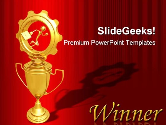 Businessman Running On Trophy Competition PowerPoint Templates And PowerPoint Backgrounds 0511 Businessman Running On Trophy Competition PowerPoint Templates And PowerPoint Backgrounds 0511