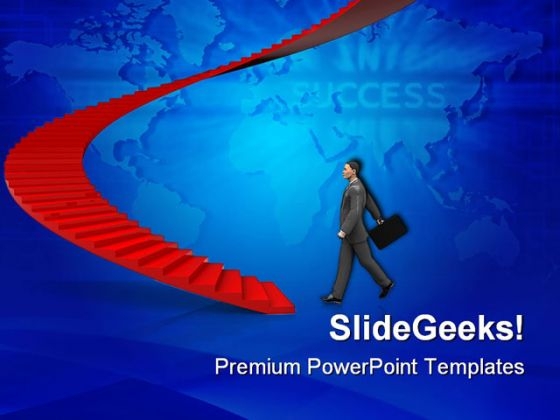Businessman Step To Stairway Success PowerPoint Templates And PowerPoint Backgrounds 0511 Businessman Step To Stairway Success PowerPoint Templates And PowerPoint Backgrounds 0511