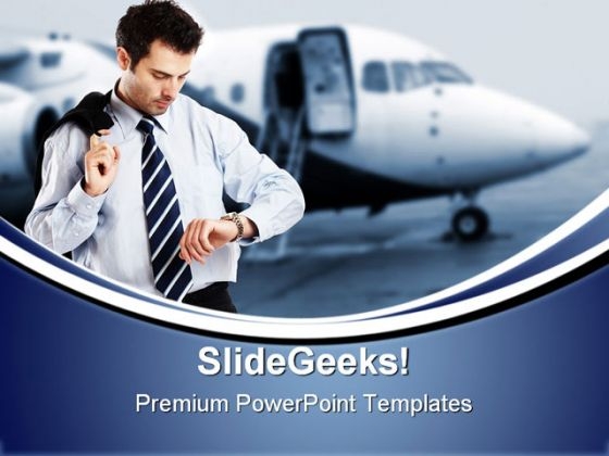 Busy Businessman Travel PowerPoint Templates And PowerPoint Backgrounds 1011