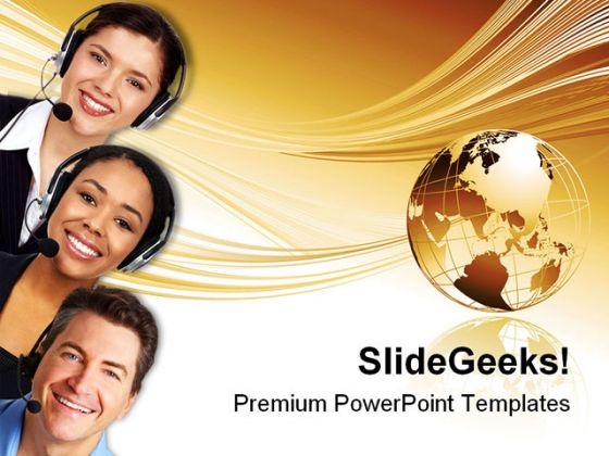 Call Center Operators Business PowerPoint Themes And PowerPoint Slides 0711