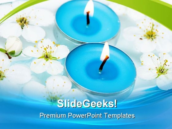 Candle With Spring Flowers Beauty PowerPoint Themes And PowerPoint Slides 0311