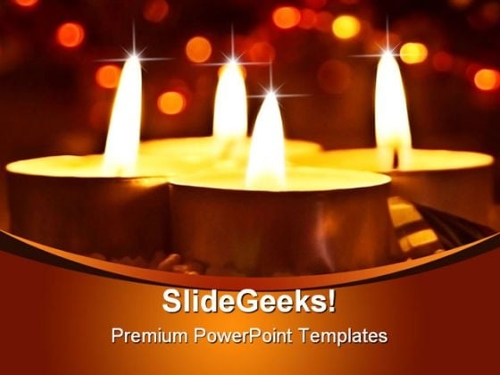 Candles Beauty Religion PowerPoint Template 1010