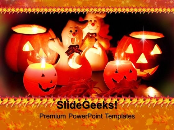 Candles With Halloween Pumpkin Festival PowerPoint Templates And PowerPoint Themes 0912