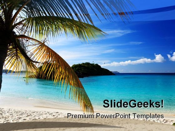 Caribbean Island Beach PowerPoint Template 1010