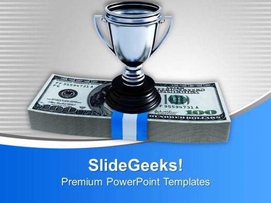 Cash And Trophy Winner Competition PowerPoint Templates Ppt Background For Slides 1112