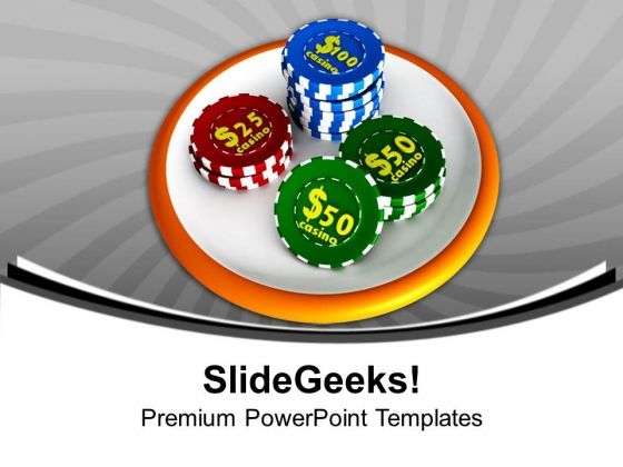 Casino Chip Icon Gambling PowerPoint Templates Ppt Backgrounds For Slides 0213