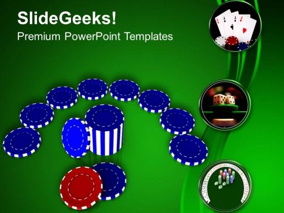 Casino Chips To Play And Win Game PowerPoint Templates Ppt Backgrounds For Slides 0313