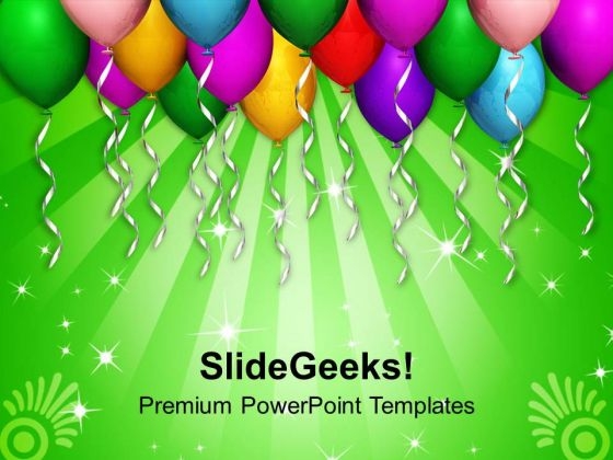 Celebration Time With Colorful Balloons PowerPoint Templates Ppt Backgrounds For Slides 0313