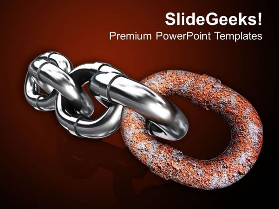 Chain With Stronger Bonds PowerPoint Template 1113 Chain With Stronger Bonds PowerPoint Template 1113
