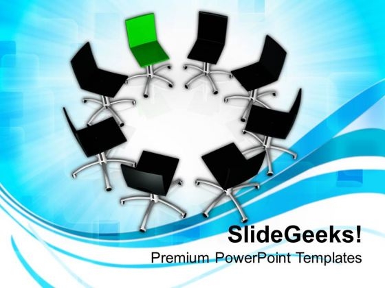 Chairs In Circle Leadership Concept PowerPoint Templates Ppt Backgrounds For Slides 0113