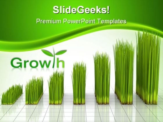 Chart Created With Green Grass Nature PowerPoint Templates And PowerPoint Backgrounds 0211