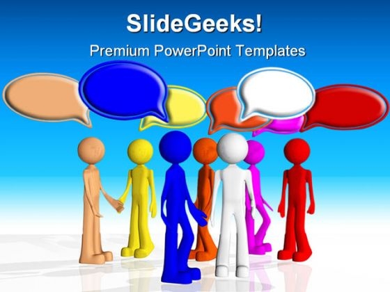 Chat Between People Business PowerPoint Background And Template 1210