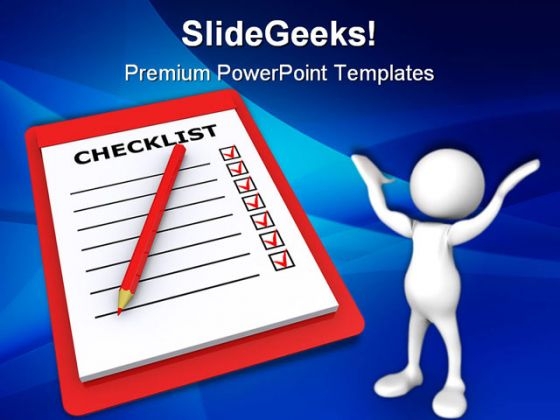 Checklist Business PowerPoint Themes And PowerPoint Slides 0411