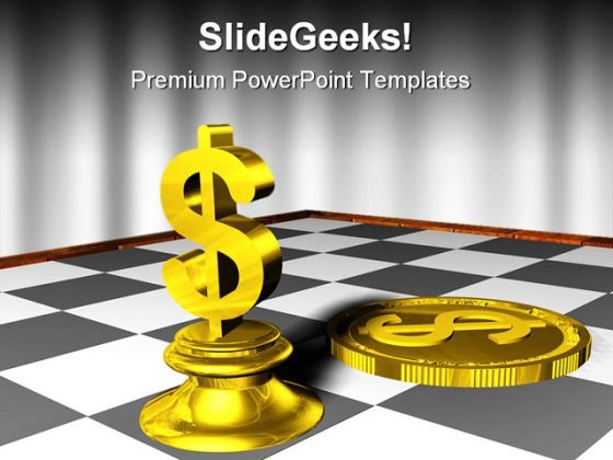 Chess And Dollar Game PowerPoint Template 0910