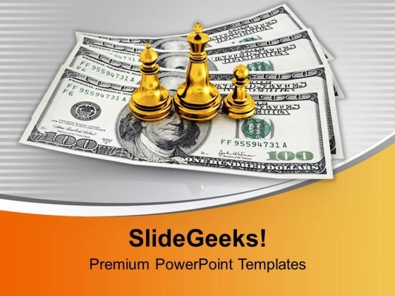 Chess Figures On Dollar Strategy PowerPoint Templates Ppt Backgrounds For Slides 0213