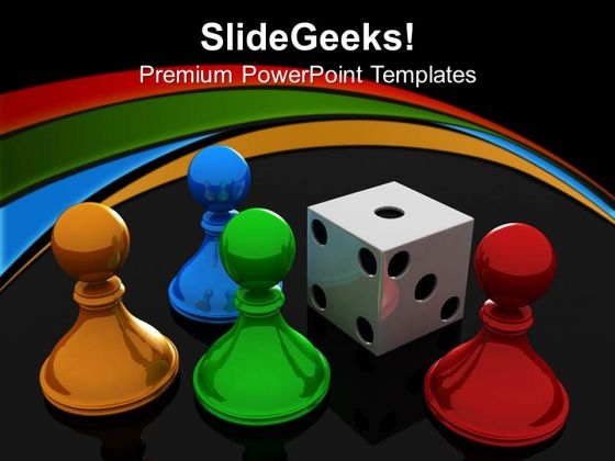 Chess Pawns With Dice Game PowerPoint Templates And PowerPoint Themes 0612