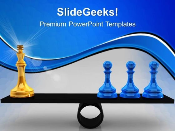 Chessmen On Scales Business PowerPoint Templates And PowerPoint Themes 0612