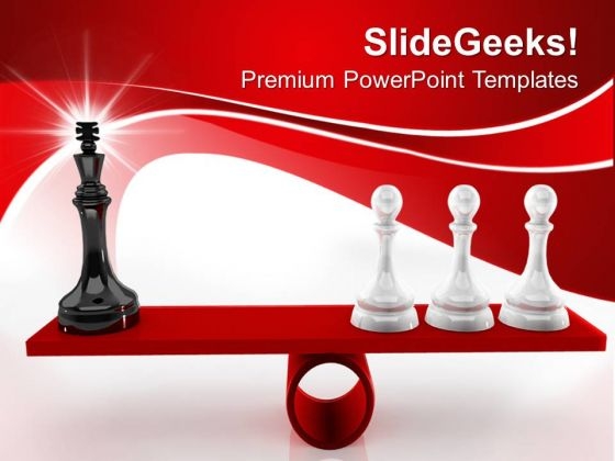 Chessmen On Scales Leadership PowerPoint Templates And PowerPoint Themes 0712