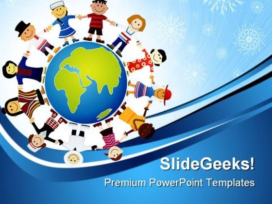 Children Of The World Globe PowerPoint Templates And PowerPoint Backgrounds 0311 Children Of The World Globe PowerPoint Templates And PowerPoint Backgrounds 0311