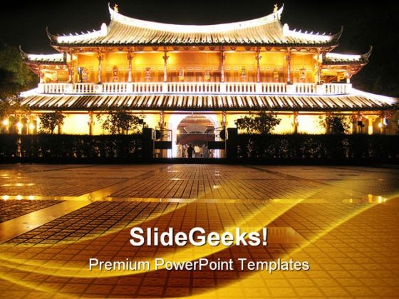 Chinese Pagoda Vacation PowerPoint Templates And PowerPoint Backgrounds 0511
