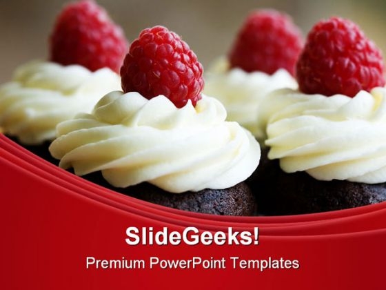 Chocolate And Raspberry Cupcake Food PowerPoint Themes And PowerPoint Slides 0211