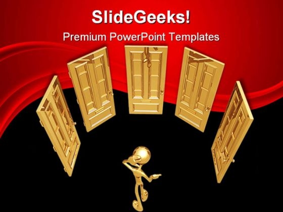 Choose A Door Business PowerPoint Templates And PowerPoint Backgrounds 0311