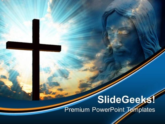 Christ Cross At Sunset PowerPoint Templates And PowerPoint Themes 0712 Christ Cross At Sunset PowerPoint Templates And PowerPoint Themes 0712
