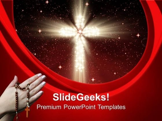 Christian Cross In Stars Christian PowerPoint Templates And PowerPoint Themes 0712