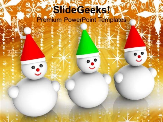 Christmas Background And Snowmen Holidays PowerPoint Templates Ppt Background For Slides 1112