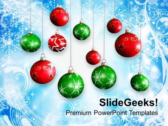 Christmas Background With Baubles Holiday PowerPoint Templates Ppt Backgrounds For Slides 1112