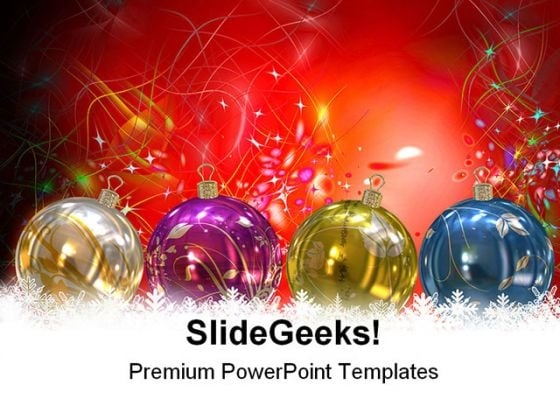 Christmas Balls Holidays PowerPoint Template 1010 Christmas Balls Holidays PowerPoint Template 1010
