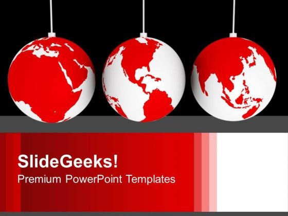 Christmas Balls Shaped As Globe Background PowerPoint Templates Ppt Backgrounds For Slides 1212