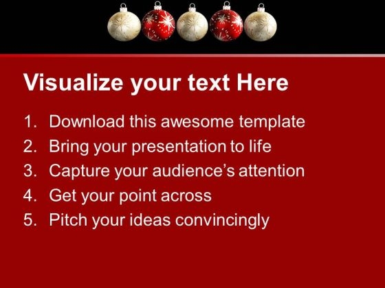 Christmas Balls White And Red Christmas PowerPoint Templates Ppt Backgrounds For Slides 1212 content ready researched
