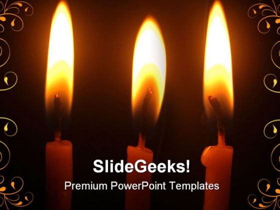 Christmas Candles Holidays PowerPoint Template 1010 Christmas Candles Holidays PowerPoint Template 1010